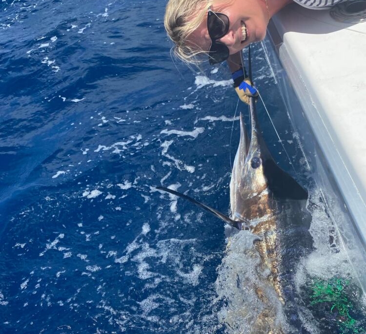 My first Marlin - lucky to catch it on my first ever game fishing trip.