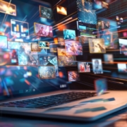 What’s coming in Web Design in 2025? Laptop is displaying streaming internet content from various sources